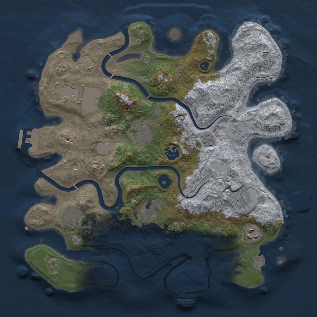Rust Map: Procedural Map, Size: 3500, Seed: 12198, 14 Monuments