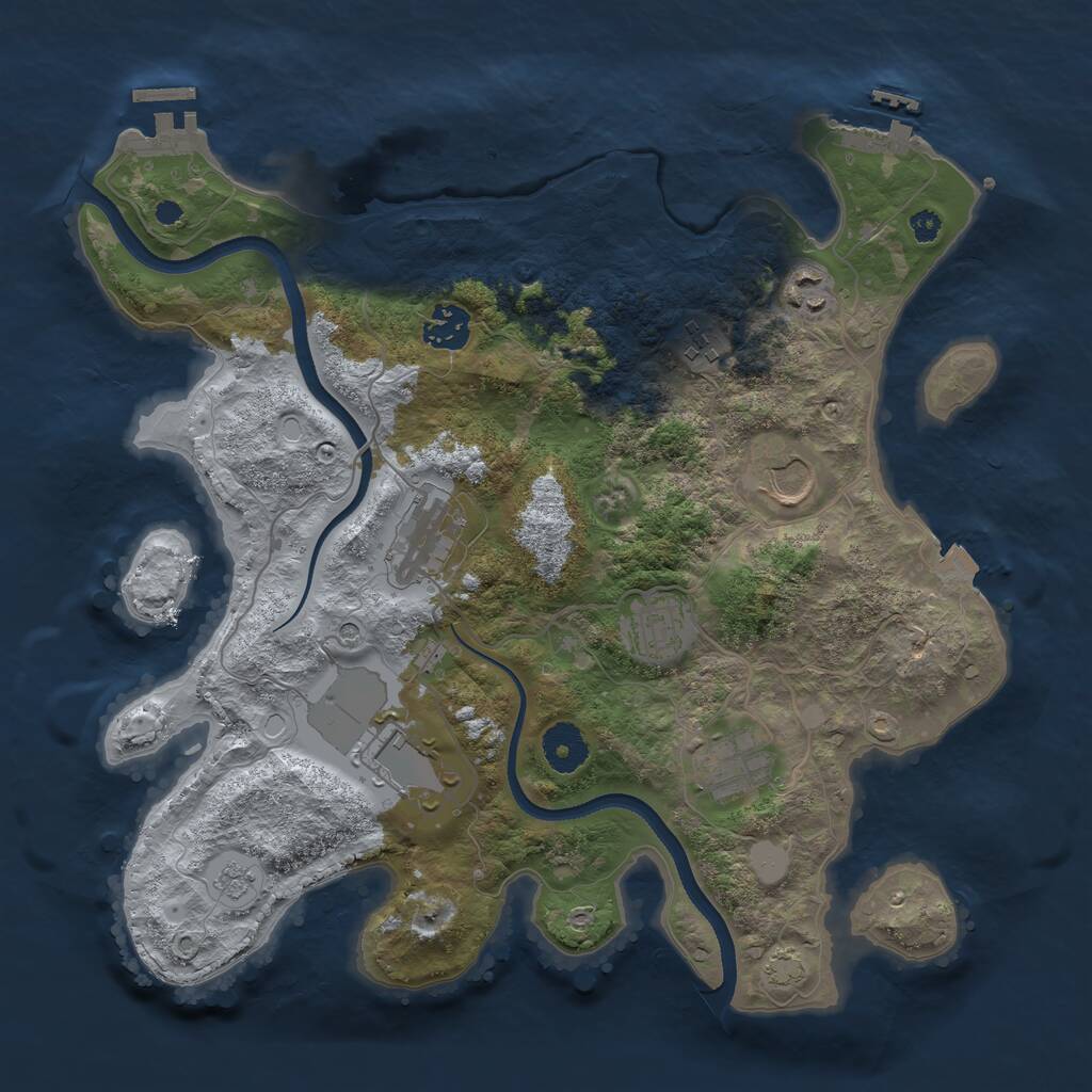 Rust Map: Procedural Map, Size: 3500, Seed: 1114508685, 14 Monuments