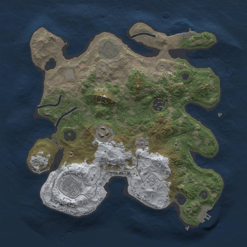 Rust Map: Procedural Map, Size: 3000, Seed: 8423608, 14 Monuments