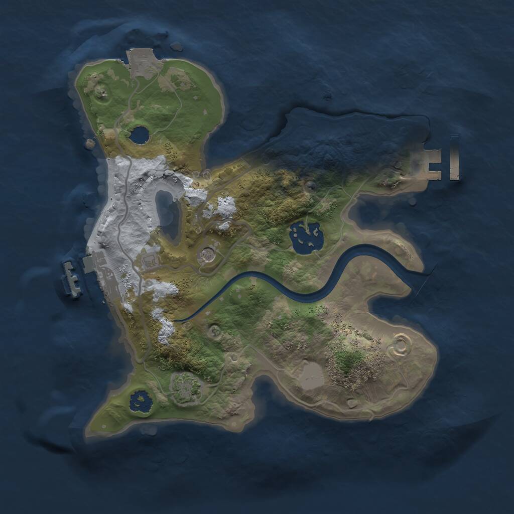 Rust Map: Procedural Map, Size: 2250, Seed: 7865422, 6 Monuments