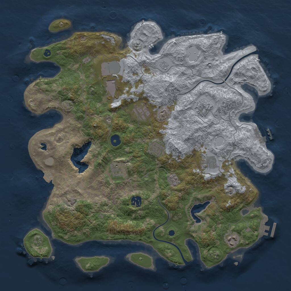 Rust Map: Procedural Map, Size: 4000, Seed: 1833495782, 15 Monuments