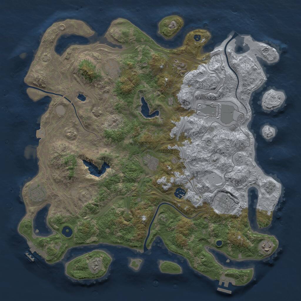 Rust Map: Procedural Map, Size: 4250, Seed: 166, 15 Monuments