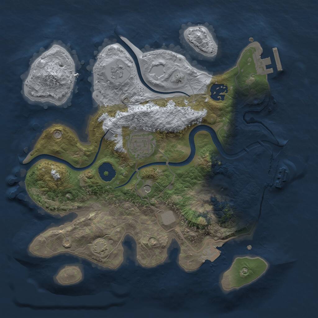 Rust Map: Procedural Map, Size: 2700, Seed: 4649, 8 Monuments