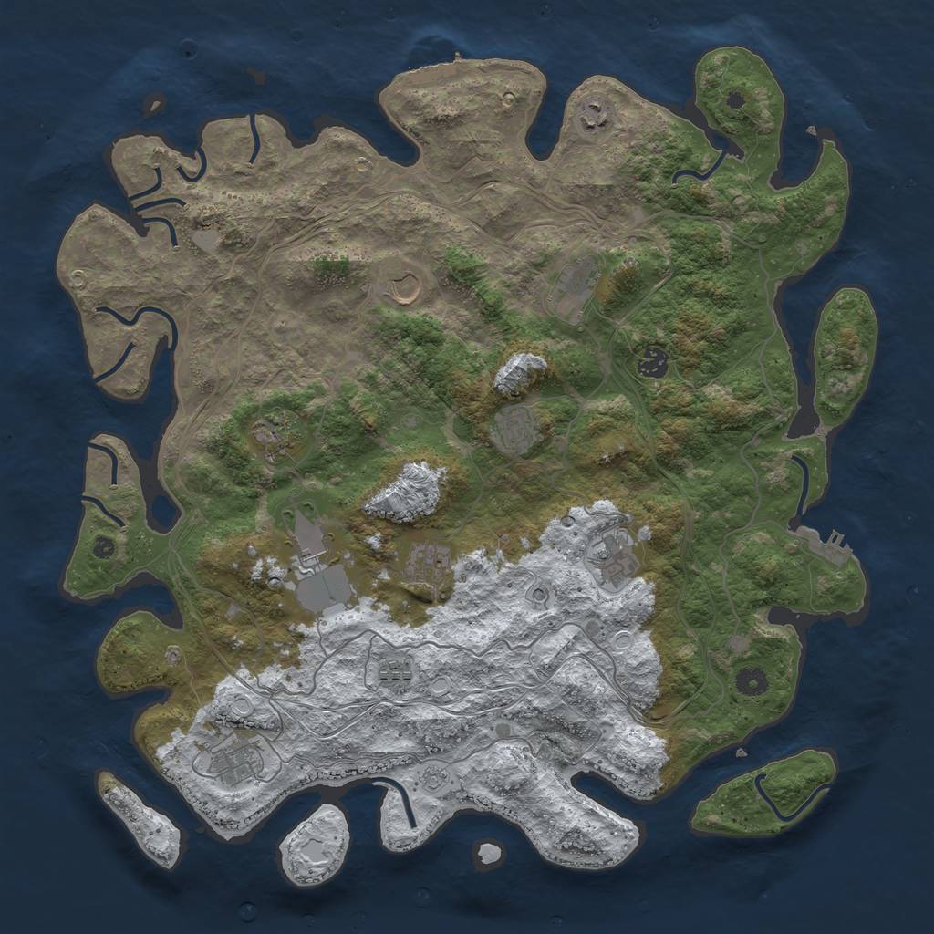Rust Map: Procedural Map, Size: 4500, Seed: 379641264, 20 Monuments
