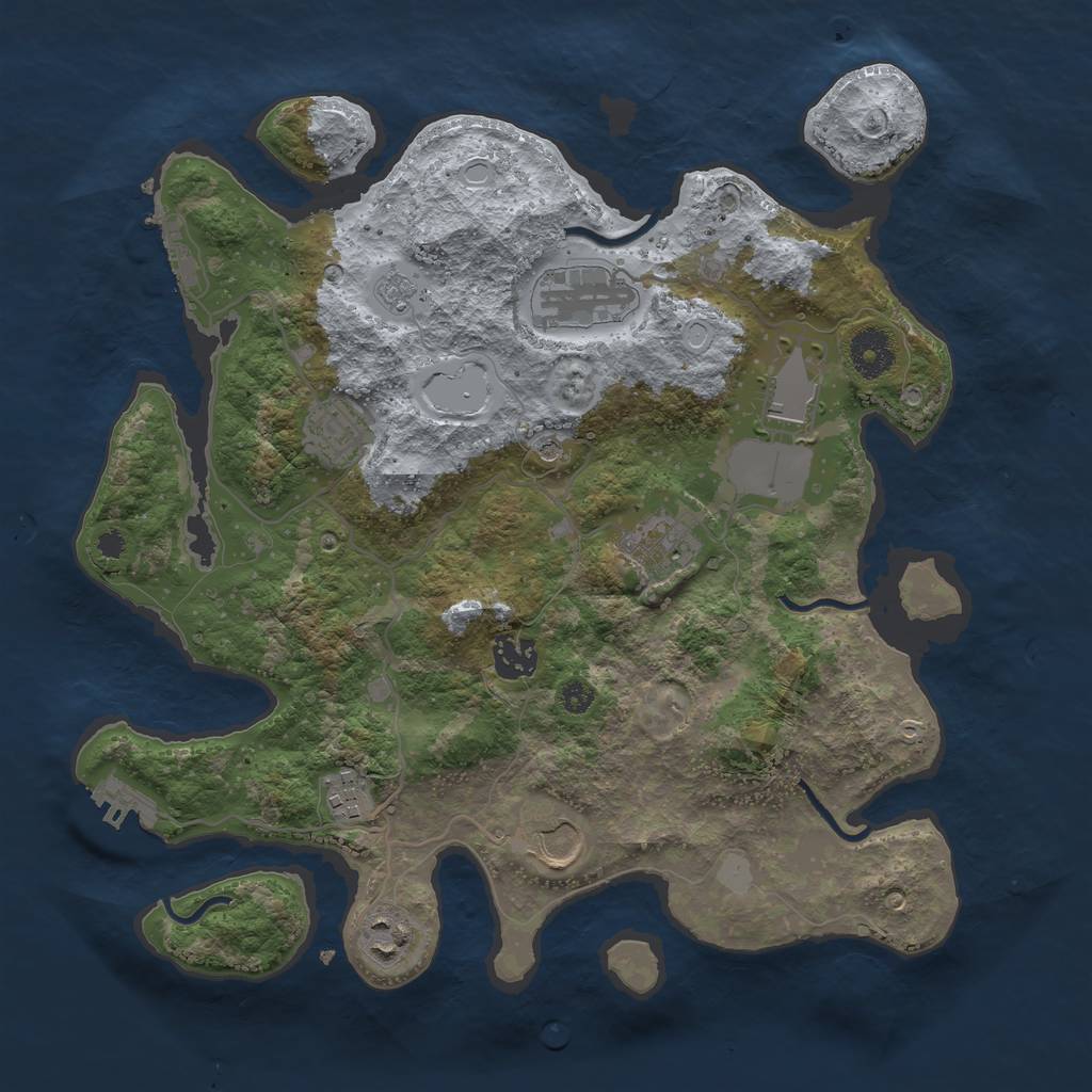 Rust Map: Procedural Map, Size: 3500, Seed: 57020268, 15 Monuments