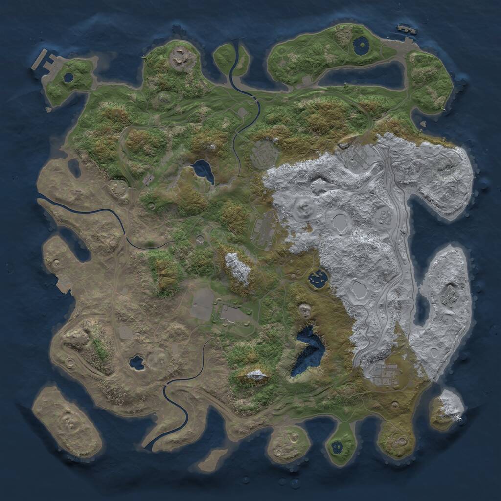 Rust Map: Procedural Map, Size: 4250, Seed: 6388721, 14 Monuments