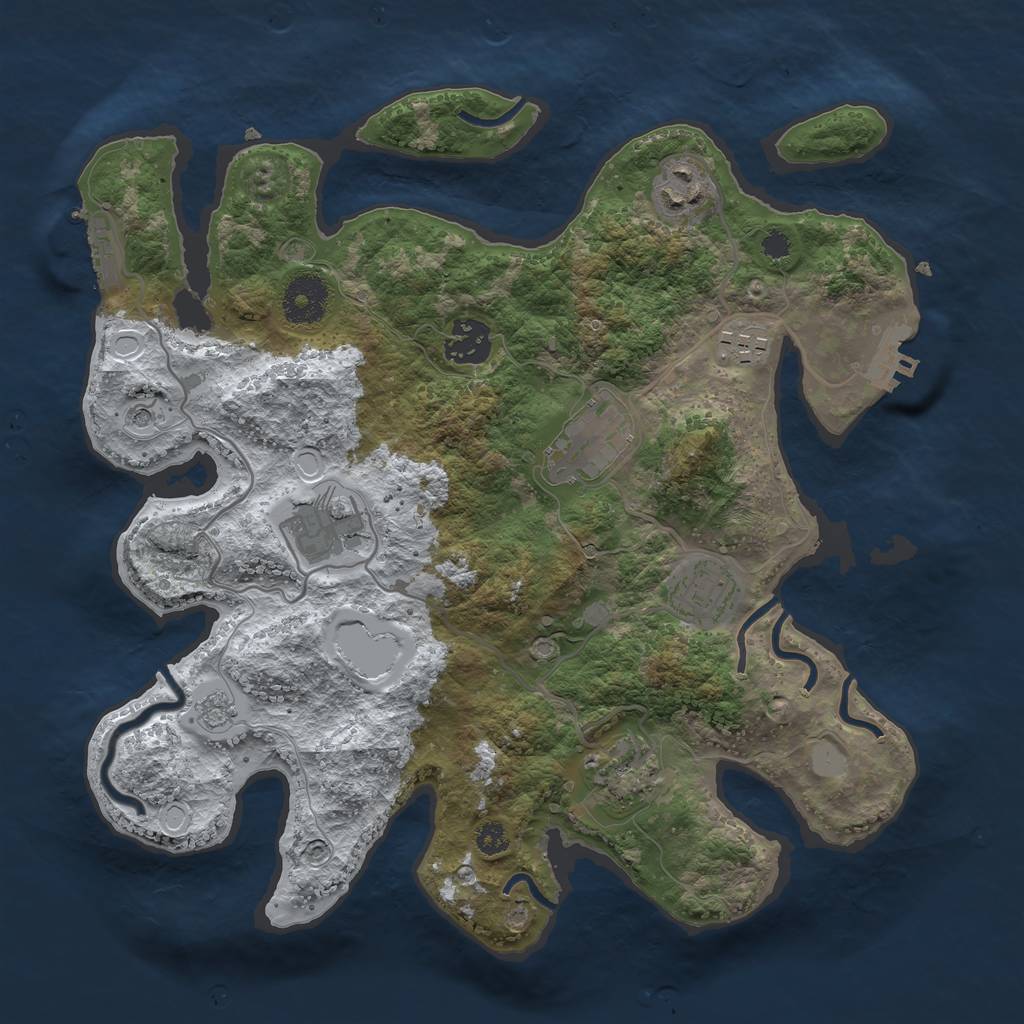 Rust Map: Procedural Map, Size: 3250, Seed: 1377665058, 16 Monuments