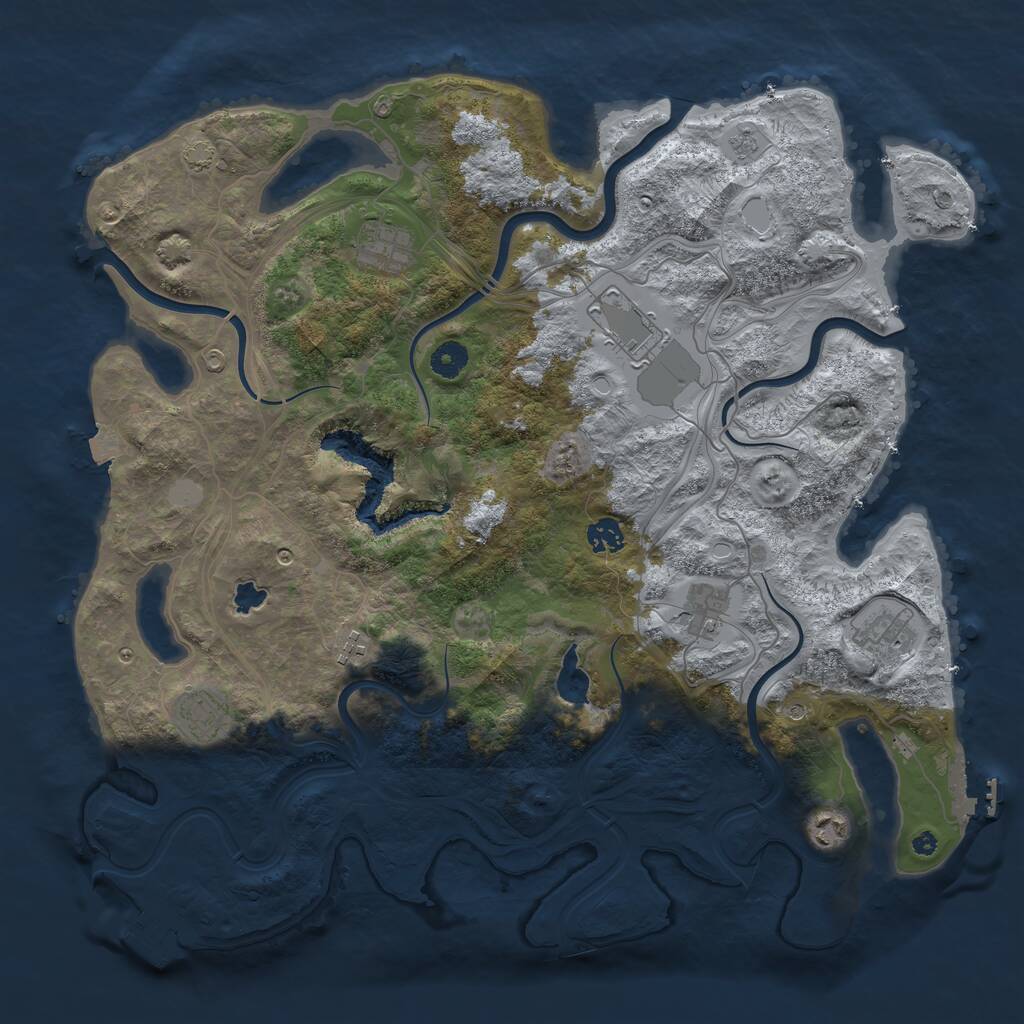 Rust Map: Procedural Map, Size: 4250, Seed: 313251058, 14 Monuments