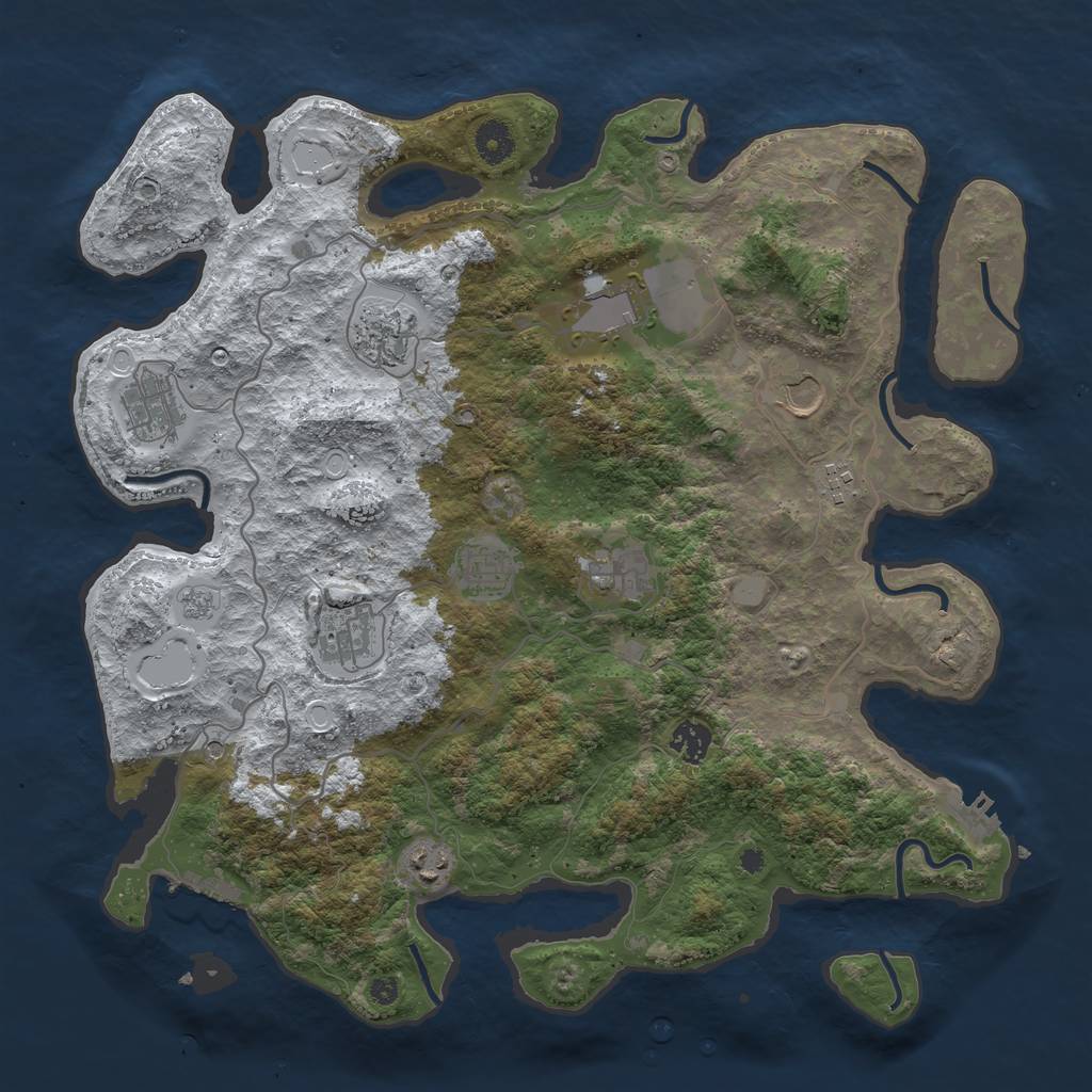 Rust Map: Procedural Map, Size: 4000, Seed: 865312487, 19 Monuments