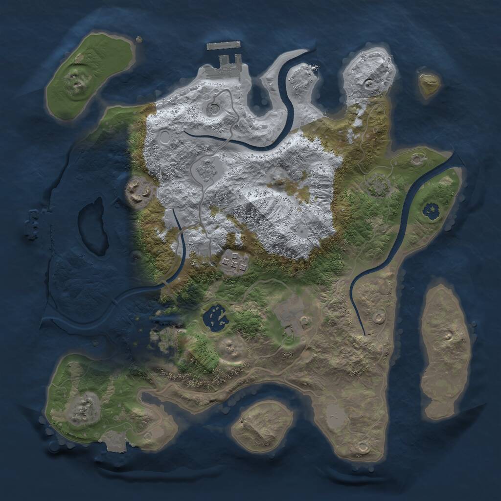 Rust Map: Procedural Map, Size: 3000, Seed: 1397551311, 11 Monuments