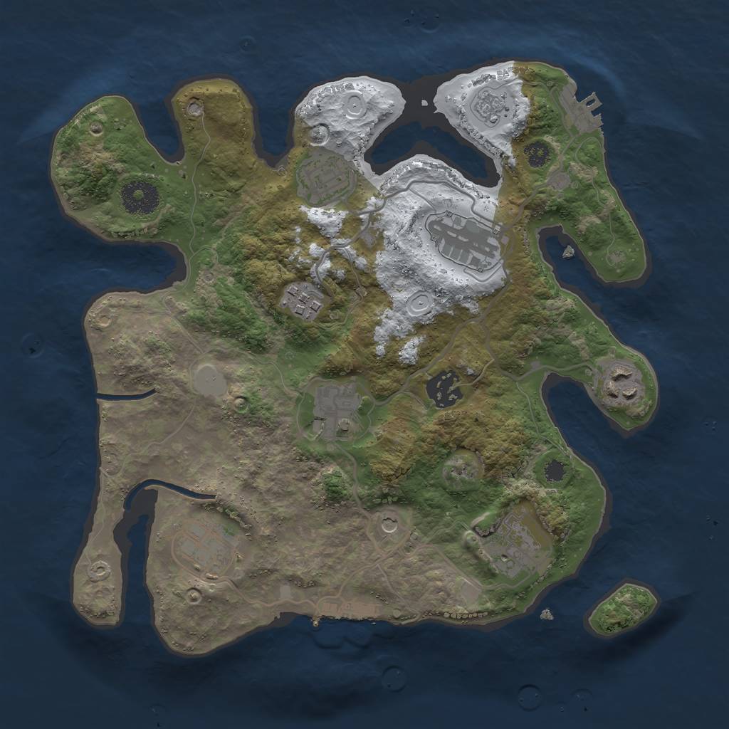 Rust Map: Procedural Map, Size: 3000, Seed: 210432031, 17 Monuments