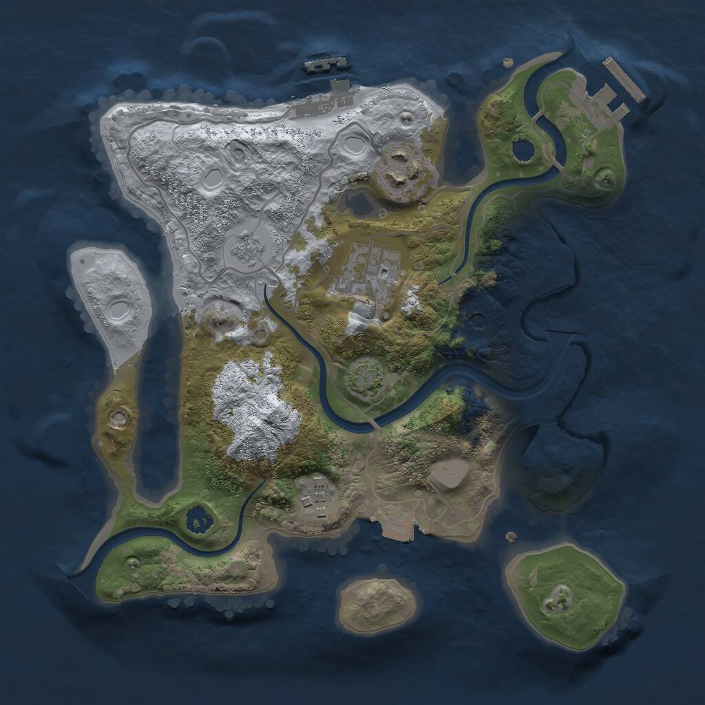 Rust Map: Procedural Map, Size: 2600, Seed: 7932, 9 Monuments