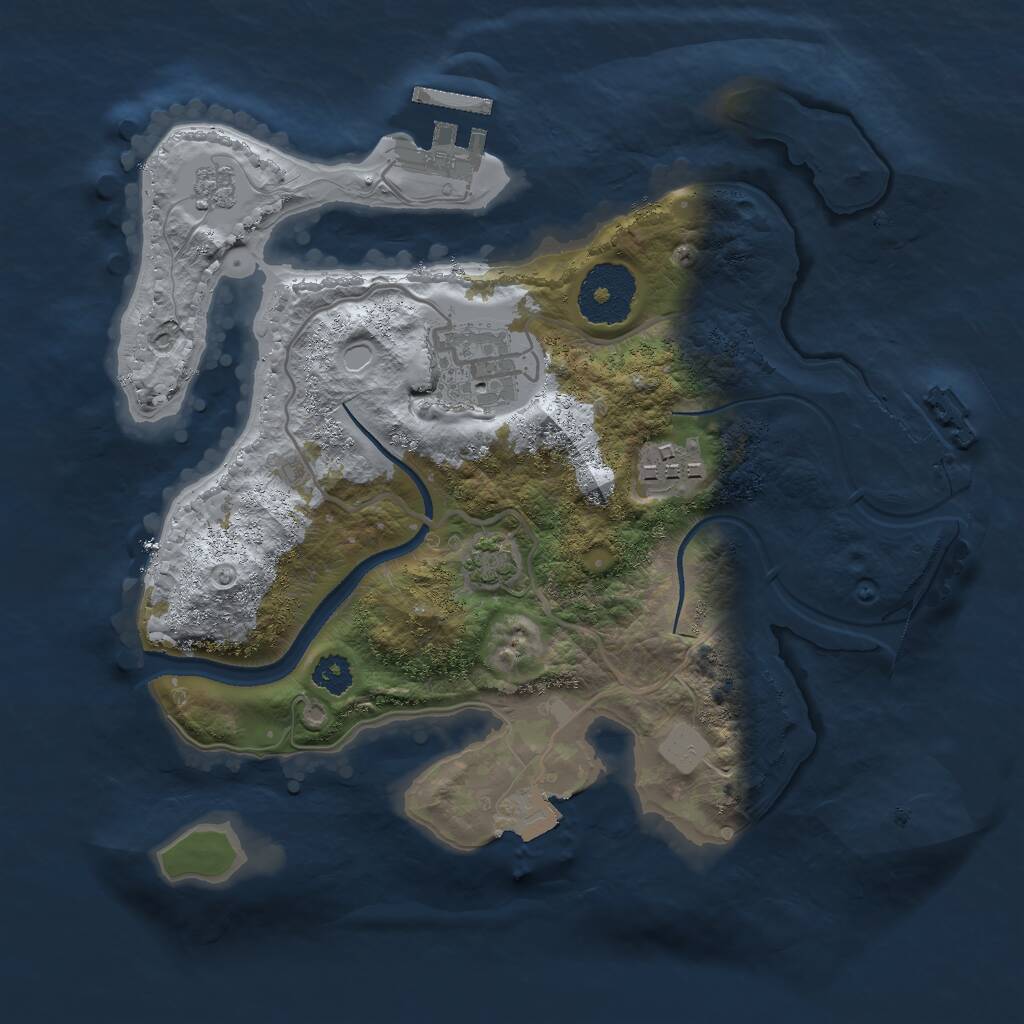Rust Map: Procedural Map, Size: 2600, Seed: 9630, 7 Monuments