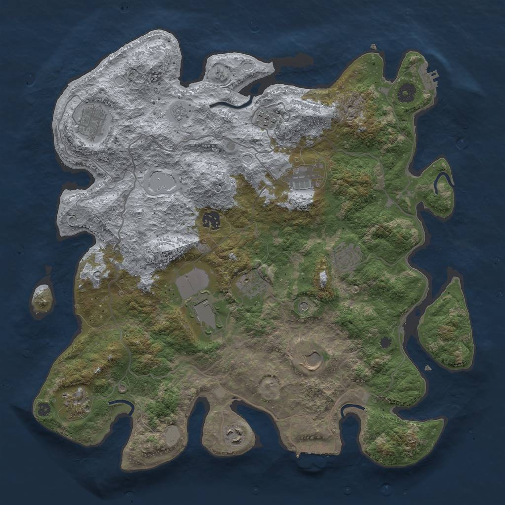 Rust Map: Procedural Map, Size: 4000, Seed: 6022022, 19 Monuments