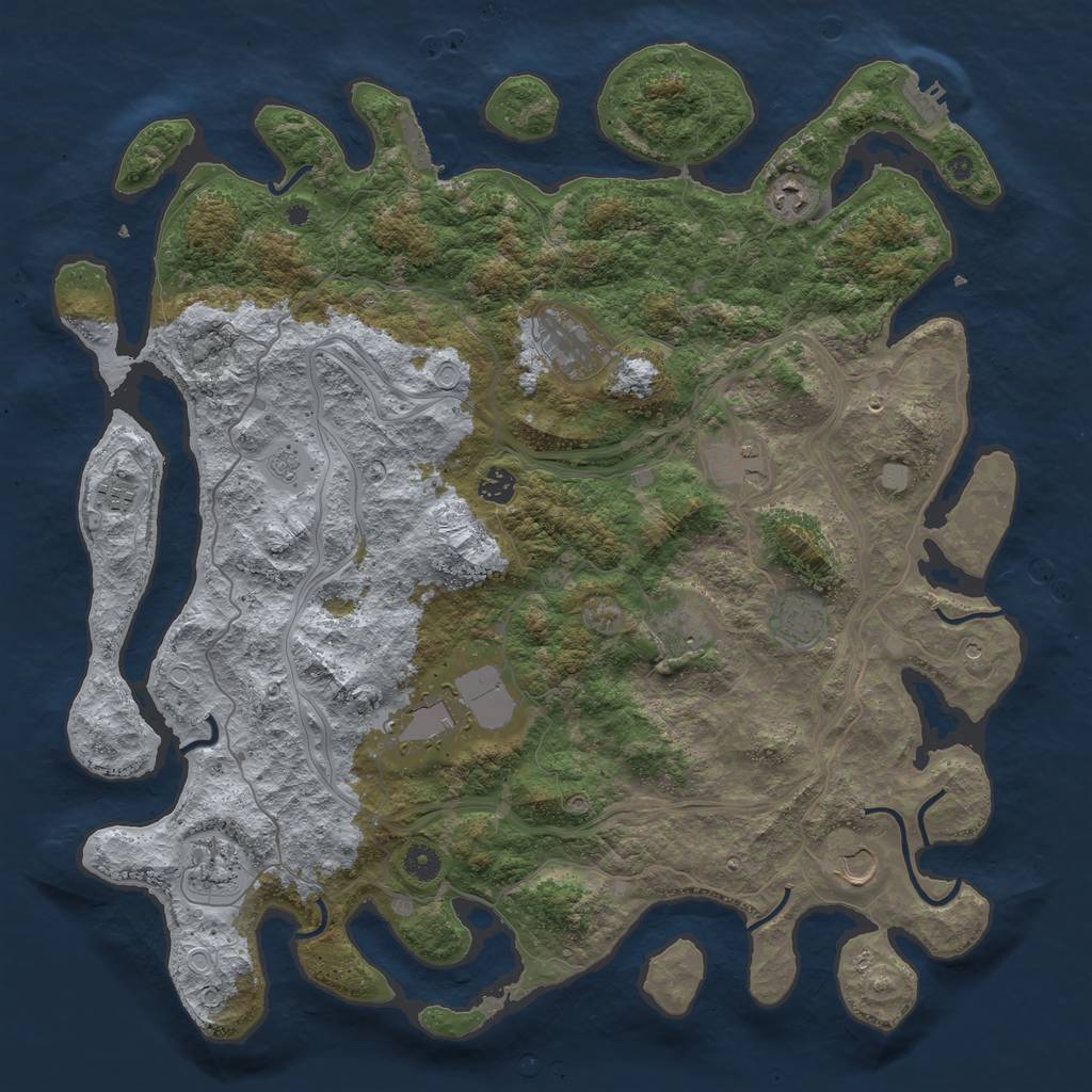 Rust Map: Procedural Map, Size: 4500, Seed: 133742069, 19 Monuments