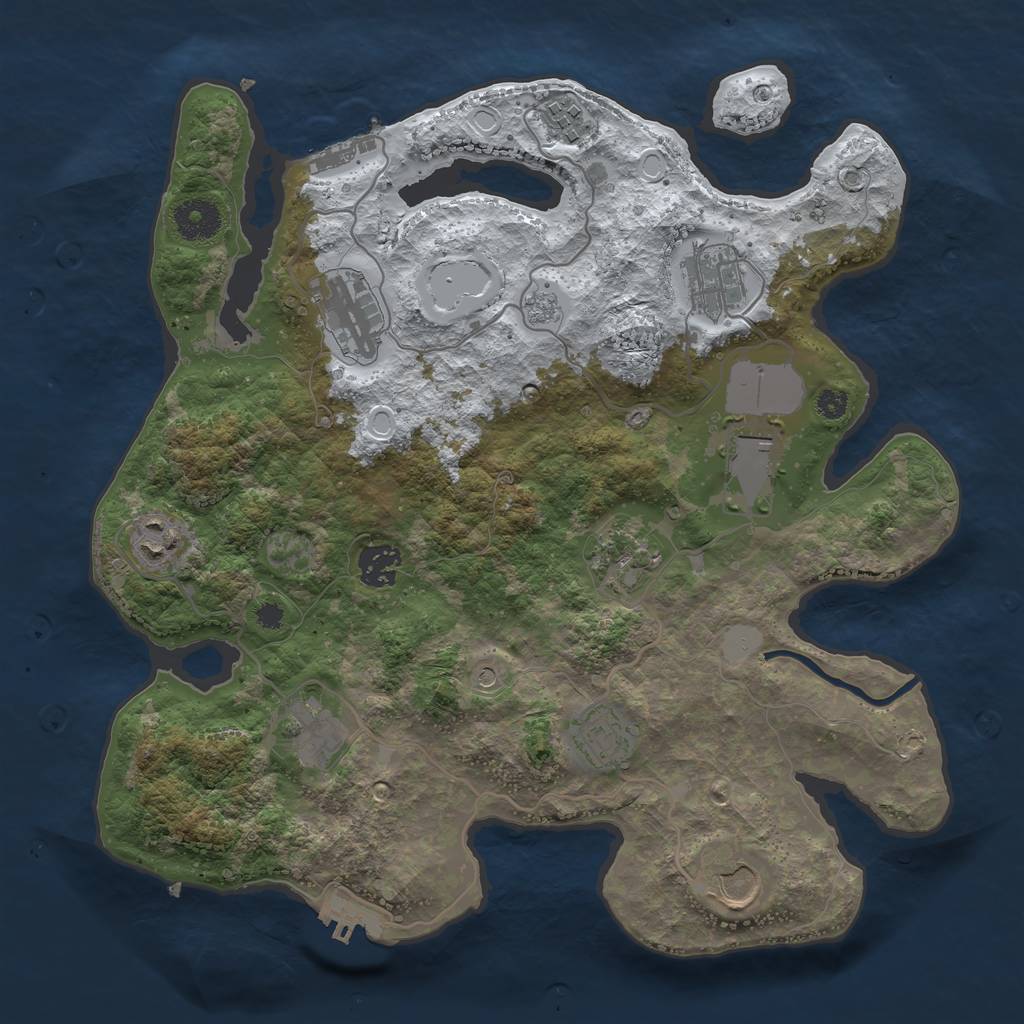 Rust Map: Procedural Map, Size: 3500, Seed: 423313638, 19 Monuments