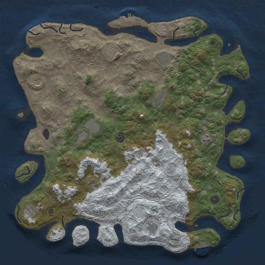 Rust Map: Procedural Map, Size: 4800, Seed: 1204950871, 20 Monuments