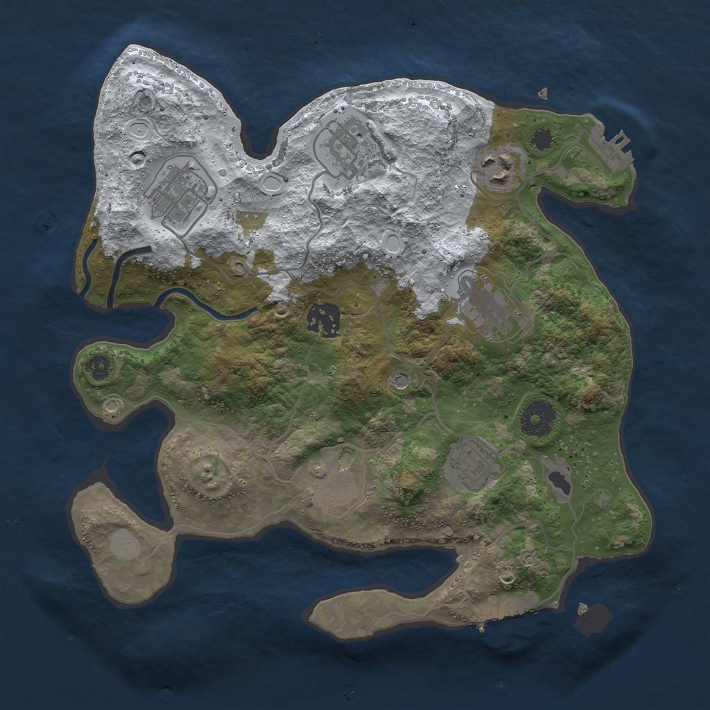 Rust Map: Procedural Map, Size: 3000, Seed: 147601078, 15 Monuments