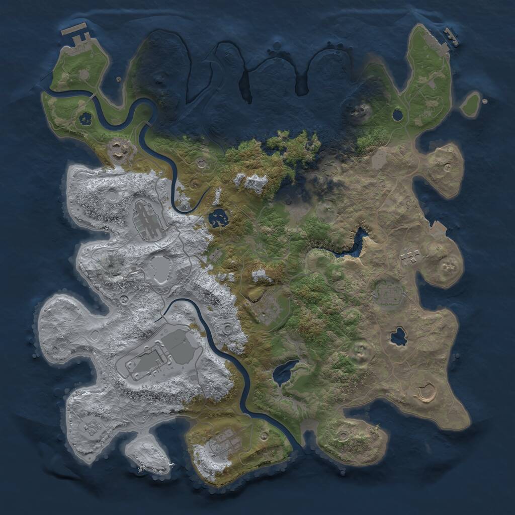 Rust Map: Procedural Map, Size: 4000, Seed: 193101048, 16 Monuments