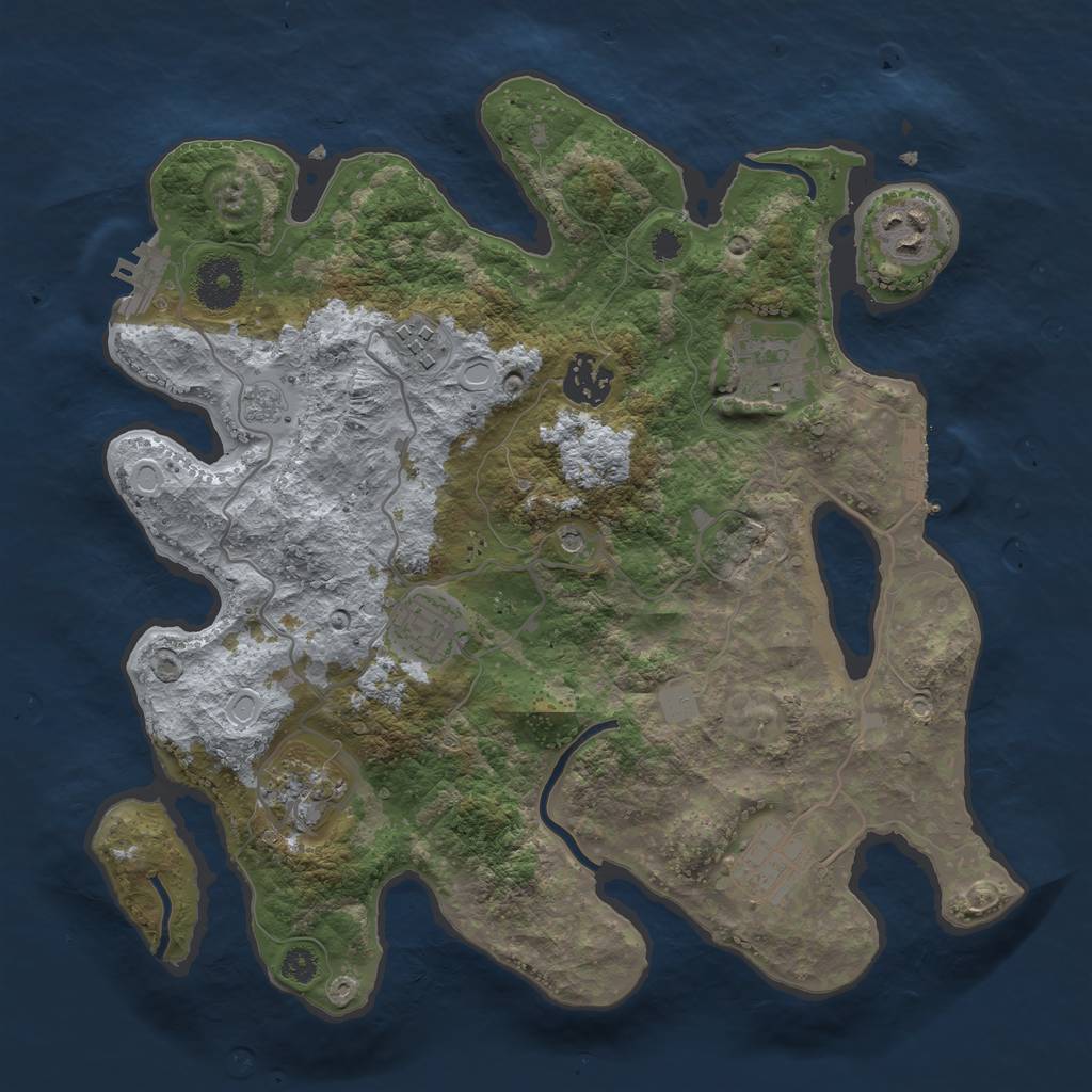 Rust Map: Procedural Map, Size: 3250, Seed: 290276262, 16 Monuments