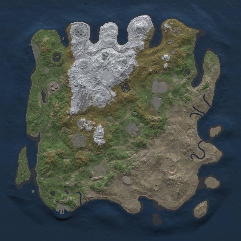 Rust Map: Procedural Map, Size: 4000, Seed: 241062598, 18 Monuments
