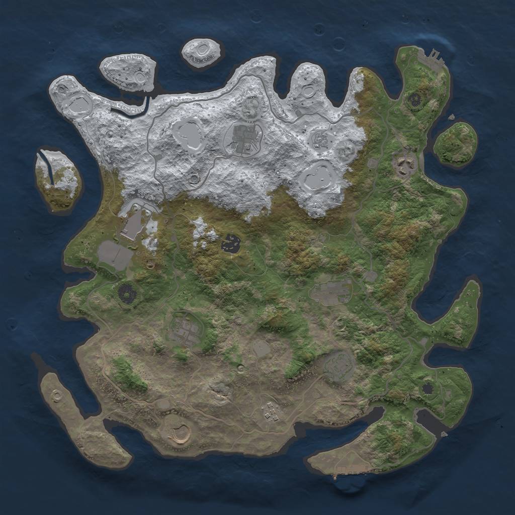 Rust Map: Procedural Map, Size: 4000, Seed: 1627393999, 17 Monuments