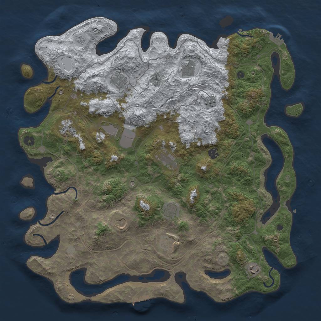 Rust Map: Procedural Map, Size: 4500, Seed: 852889169, 20 Monuments