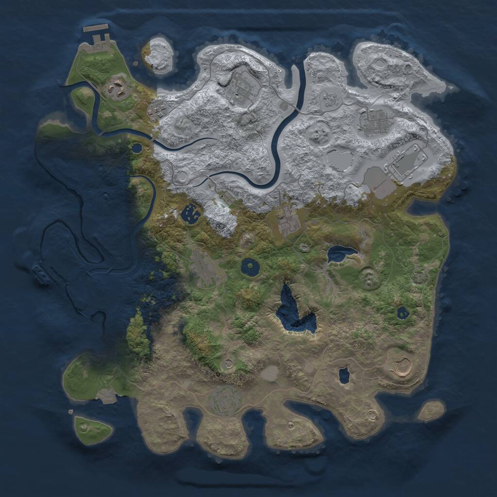 Rust Map: Procedural Map, Size: 4000, Seed: 69536730, 16 Monuments