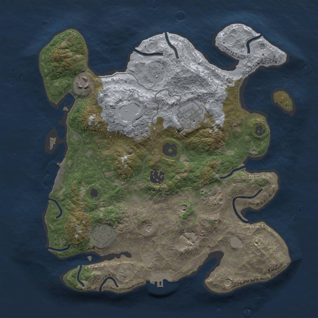 Rust Map: Procedural Map, Size: 3200, Seed: 72662332, 15 Monuments