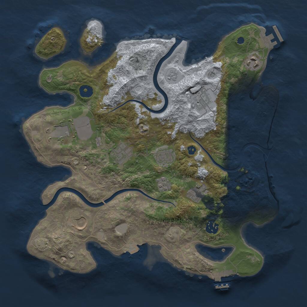 Rust Map: Procedural Map, Size: 3500, Seed: 1968788830, 15 Monuments