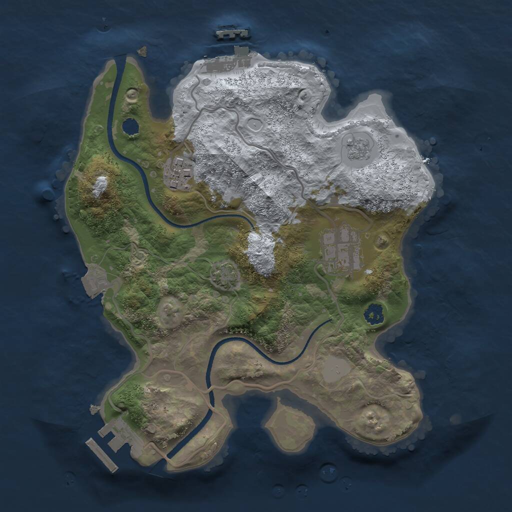 Rust Map: Procedural Map, Size: 2500, Seed: 29351, 7 Monuments