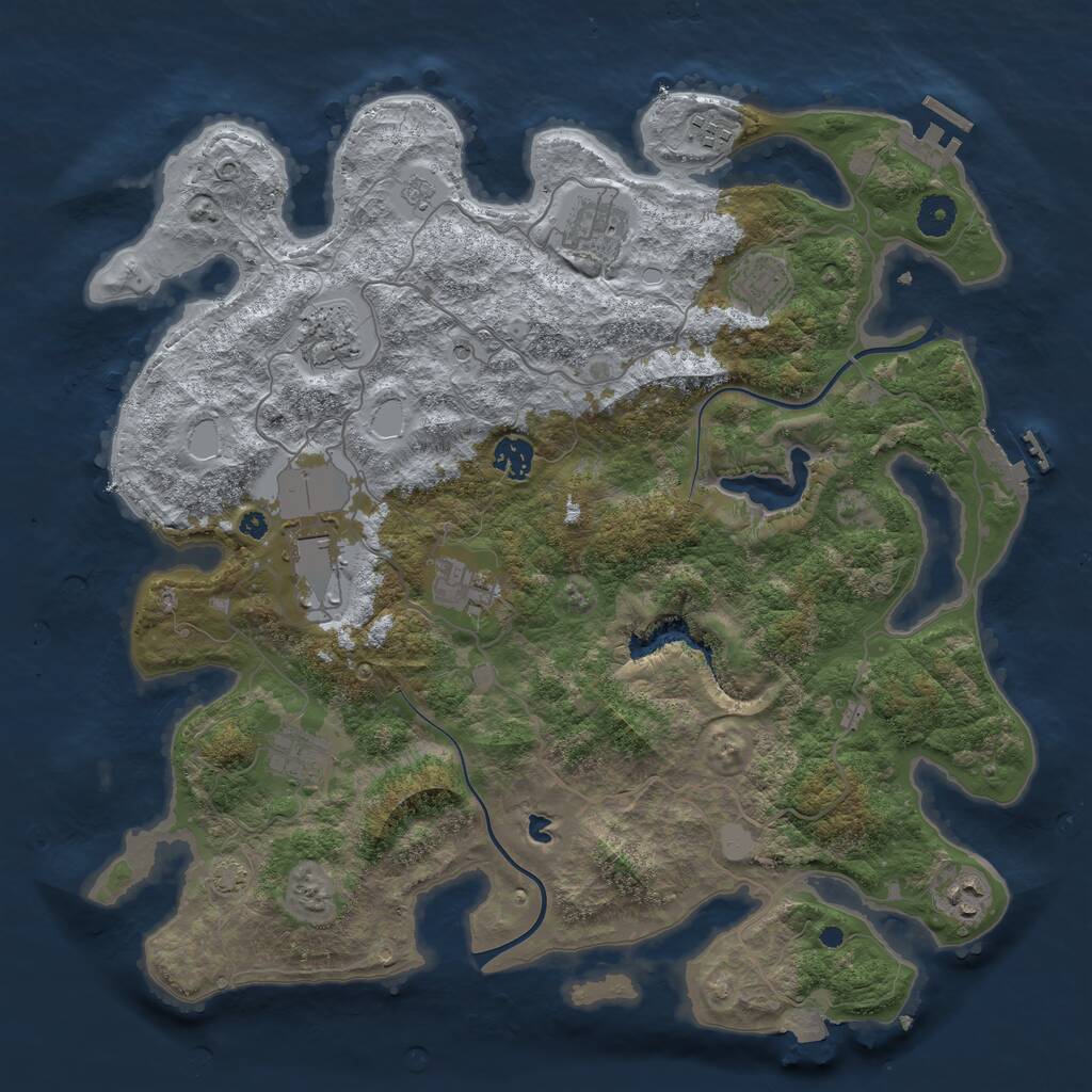 Rust Map: Procedural Map, Size: 4000, Seed: 1937488, 15 Monuments