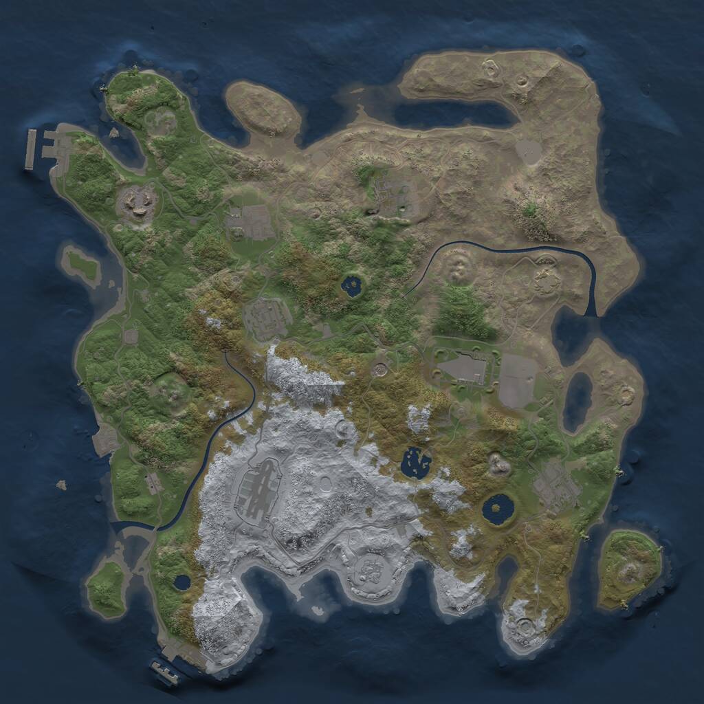 Rust Map: Procedural Map, Size: 3500, Seed: 1846150583, 14 Monuments