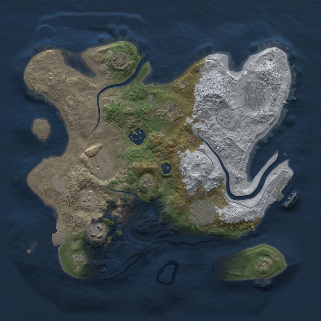 Rust Map: Procedural Map, Size: 3000, Seed: 946557374, 12 Monuments
