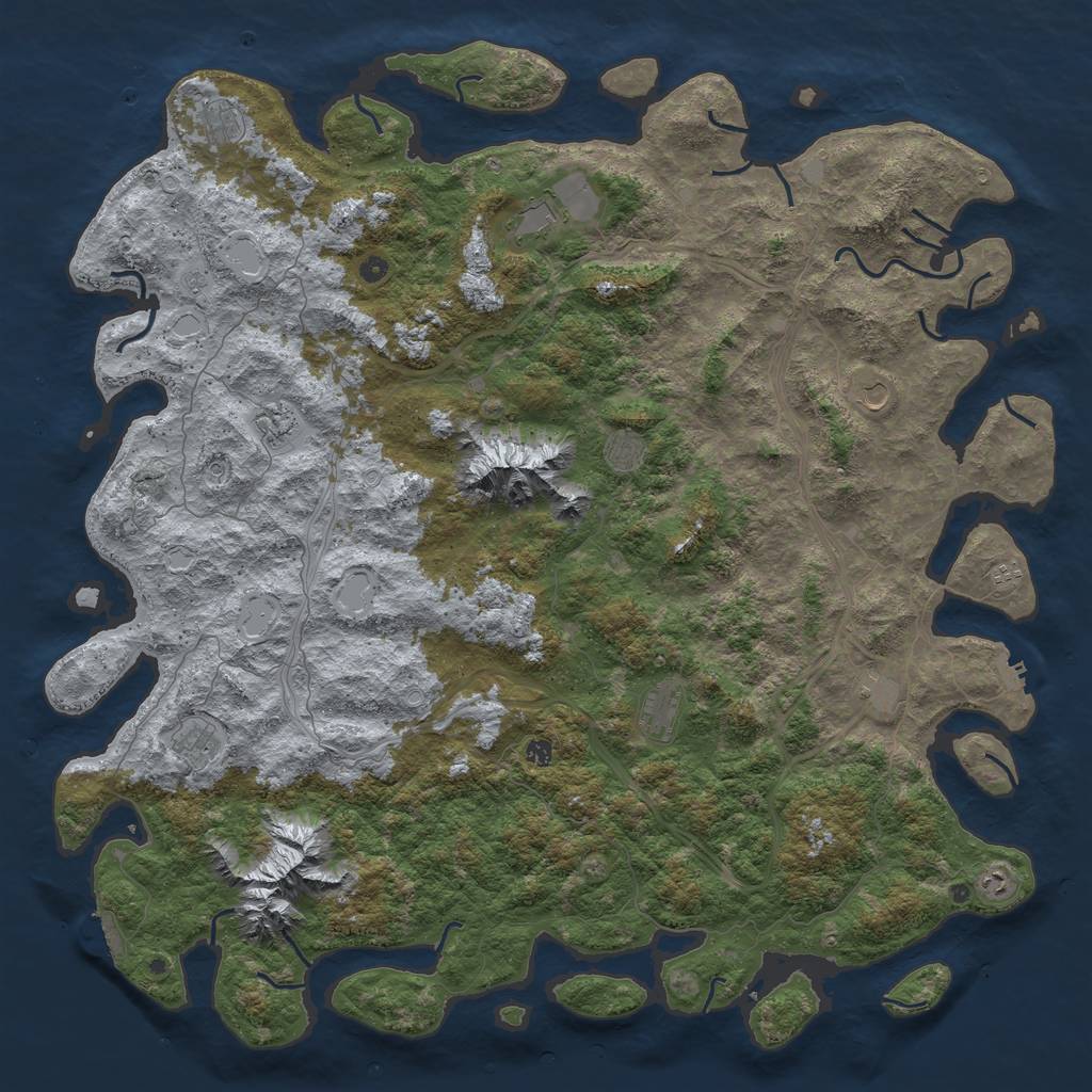 Rust Map: Procedural Map, Size: 6000, Seed: 21371, 20 Monuments