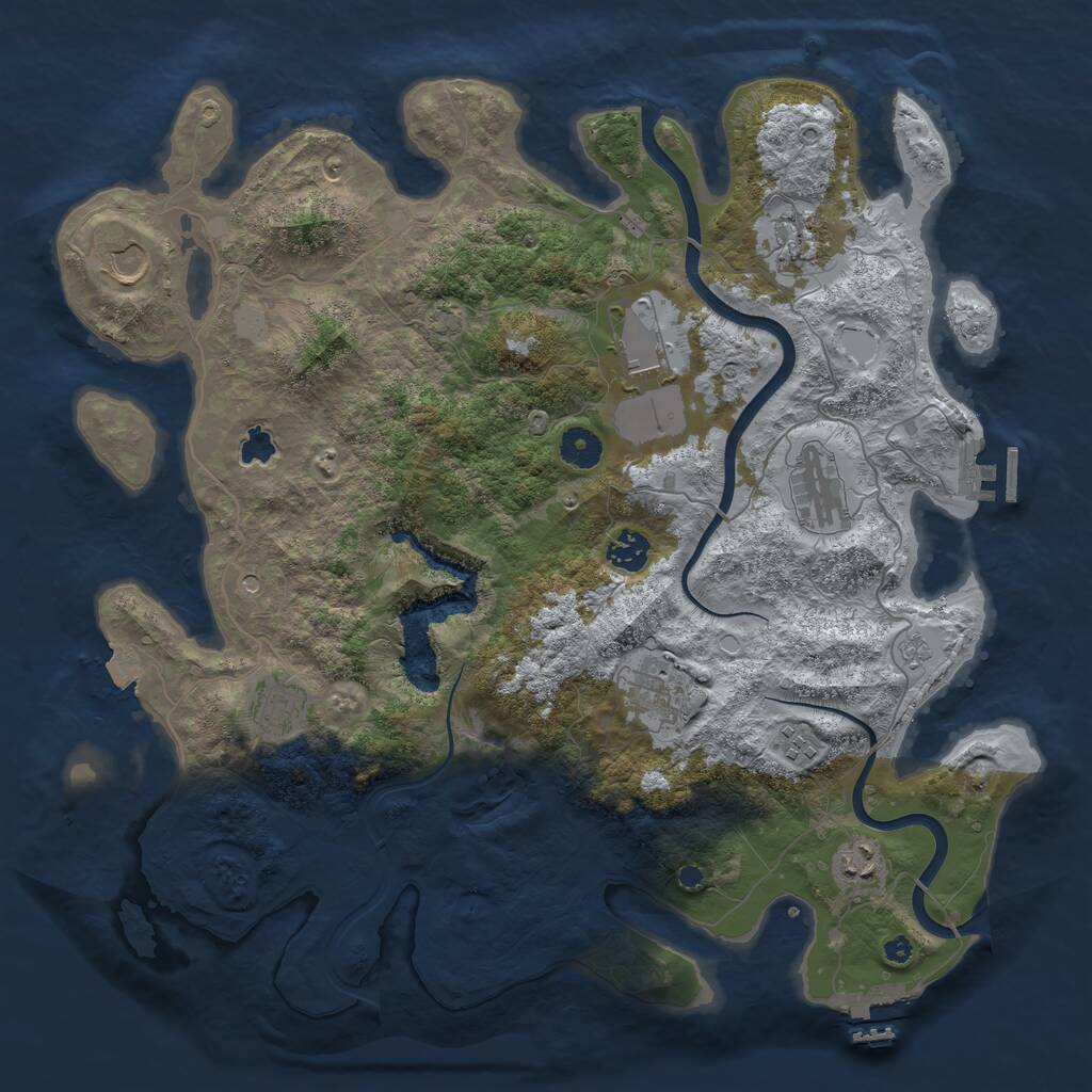 Rust Map: Procedural Map, Size: 4000, Seed: 90174520, 15 Monuments