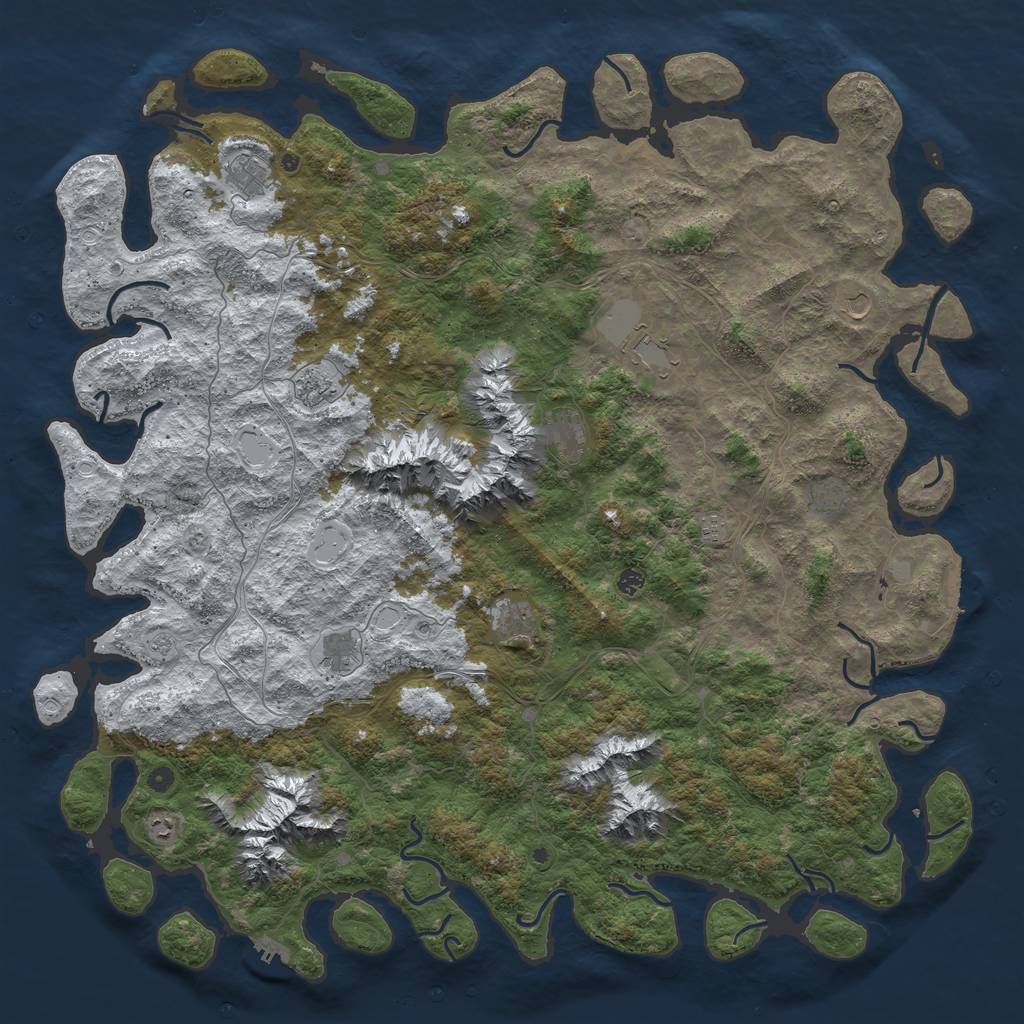 Rust Map: Procedural Map, Size: 6000, Seed: 17703055, 20 Monuments