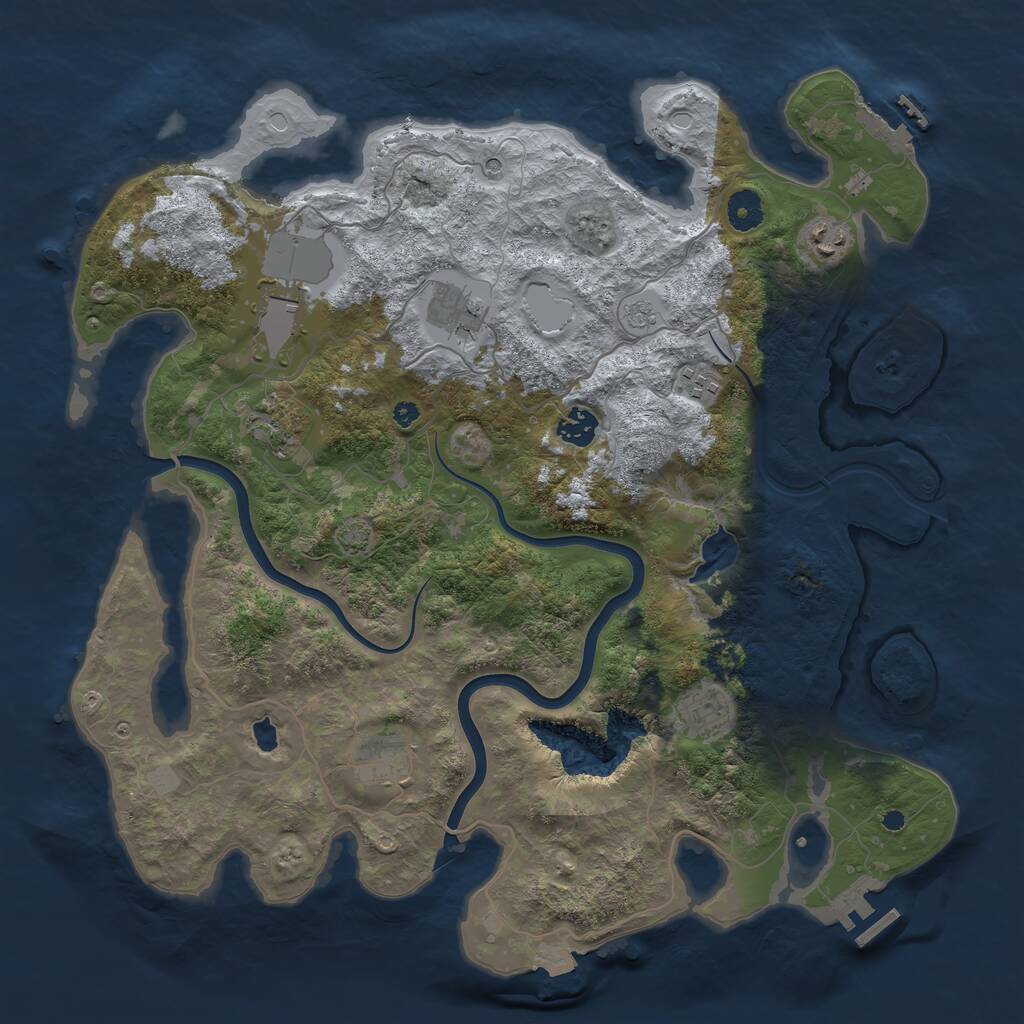 Rust Map: Procedural Map, Size: 4000, Seed: 856535504, 14 Monuments