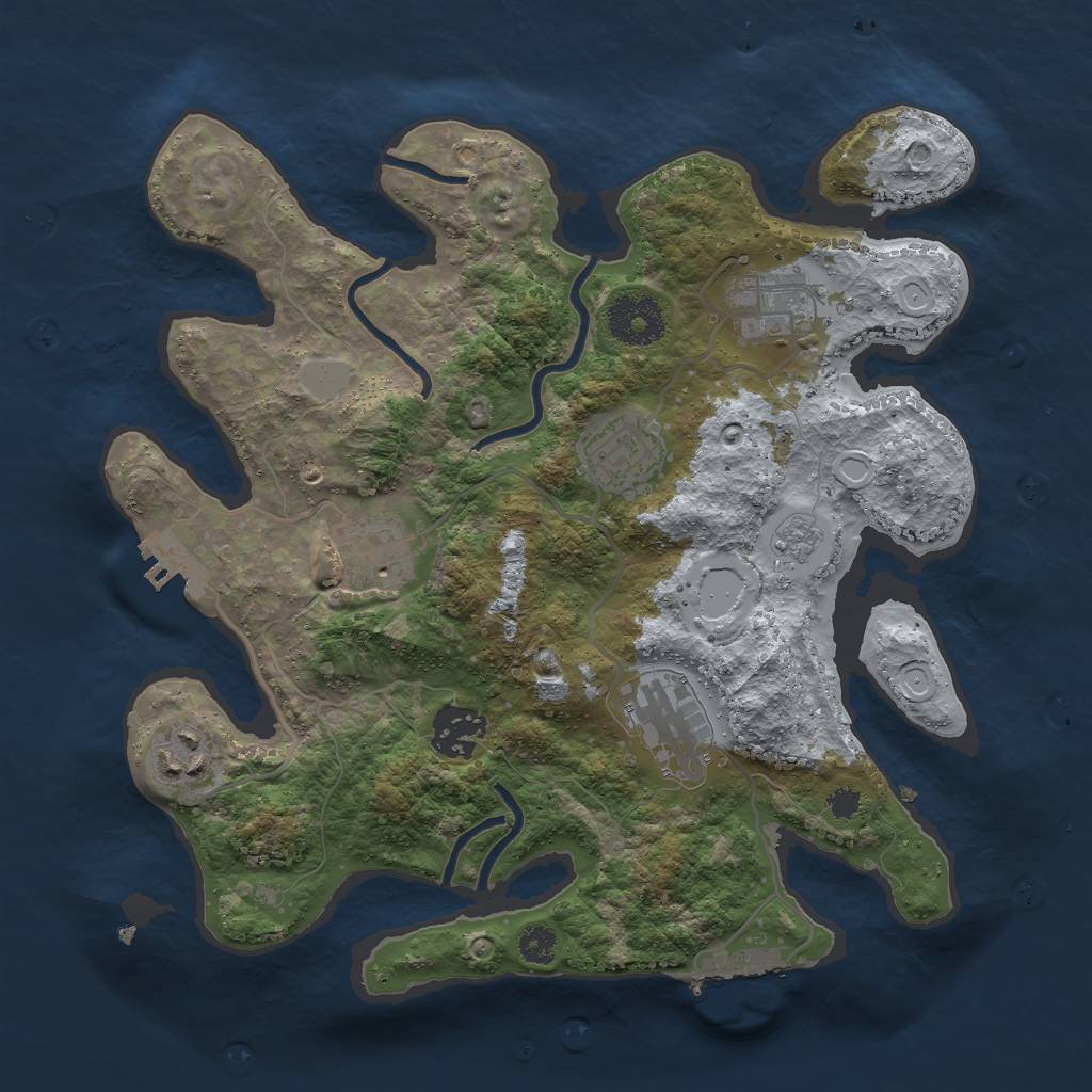 Rust Map: Procedural Map, Size: 3000, Seed: 1435914733, 14 Monuments
