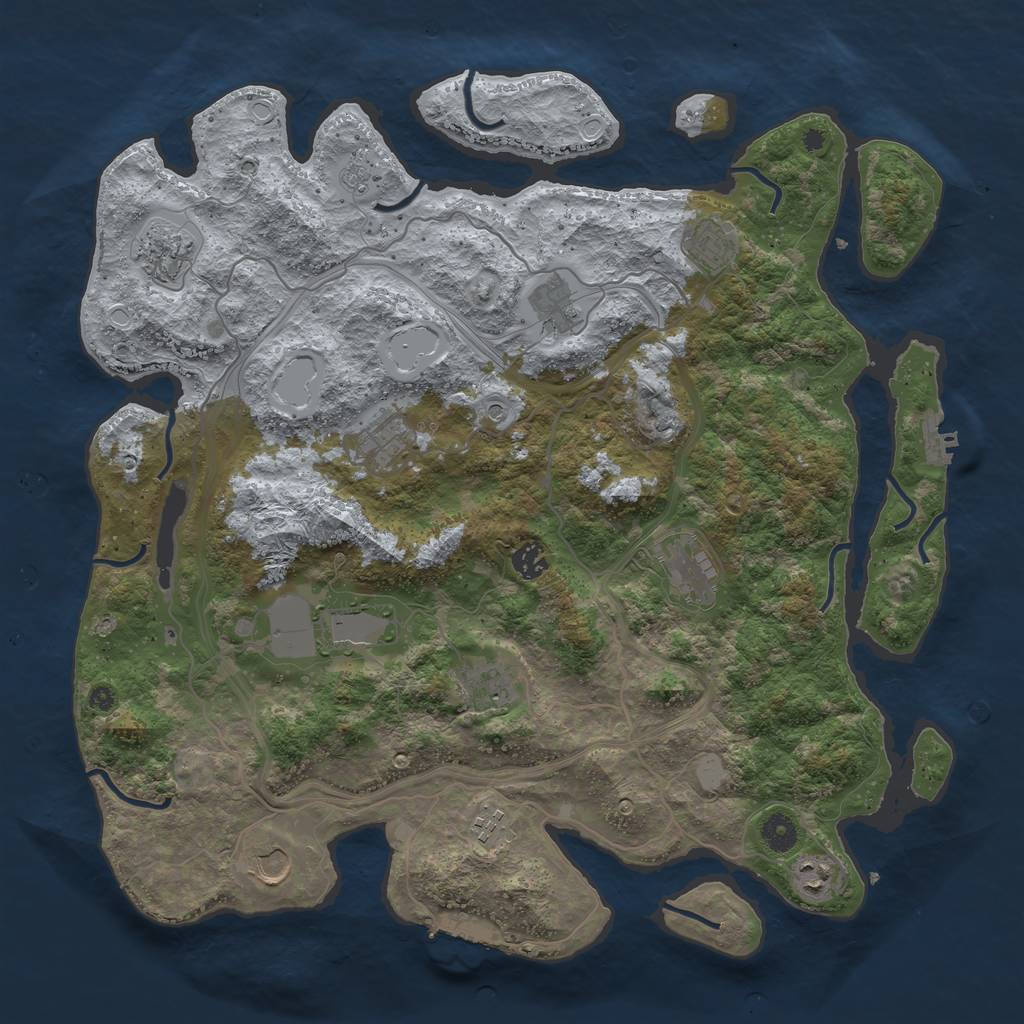 Rust Map: Procedural Map, Size: 4250, Seed: 4201, 20 Monuments