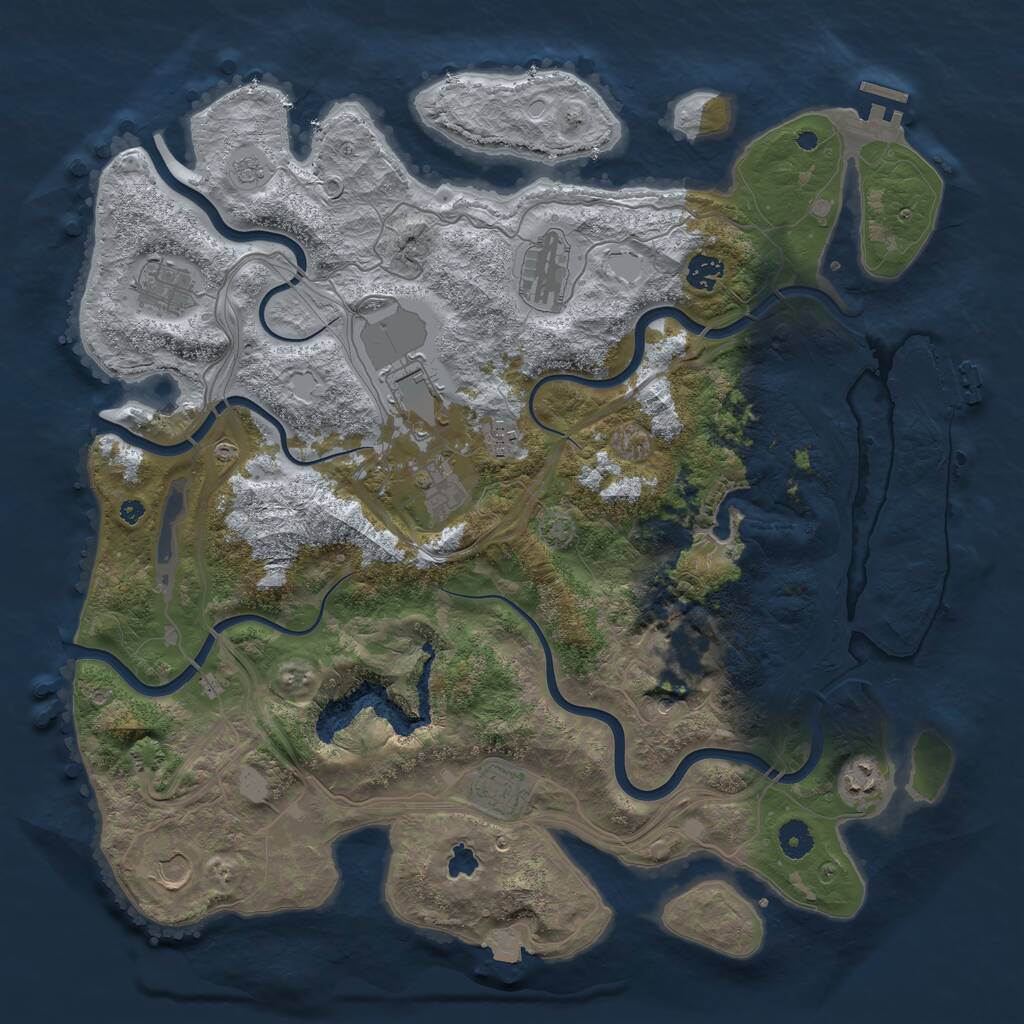 Rust Map: Procedural Map, Size: 4250, Seed: 4201, 16 Monuments