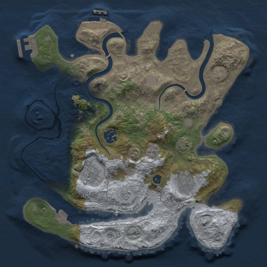 Rust Map: Procedural Map, Size: 3000, Seed: 1786809684, 10 Monuments