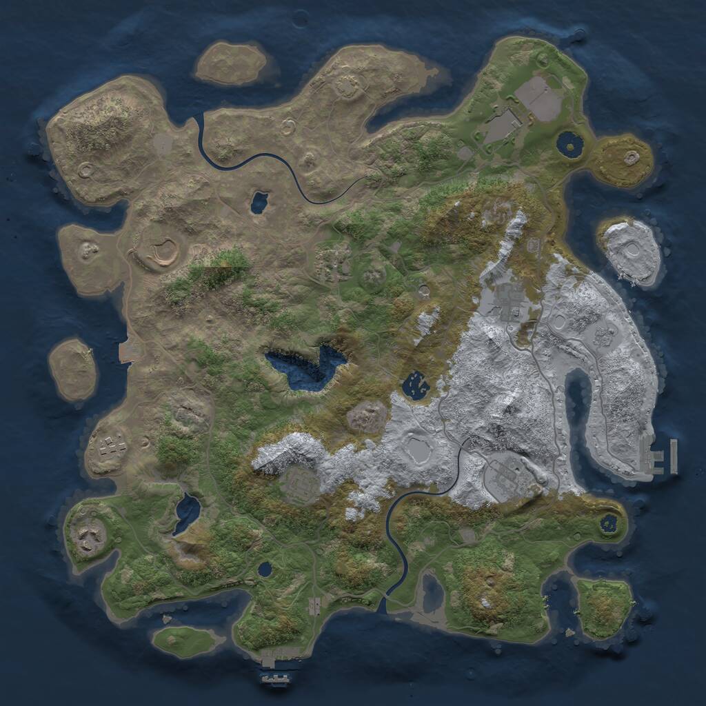 Rust Map: Procedural Map, Size: 4000, Seed: 425012, 15 Monuments