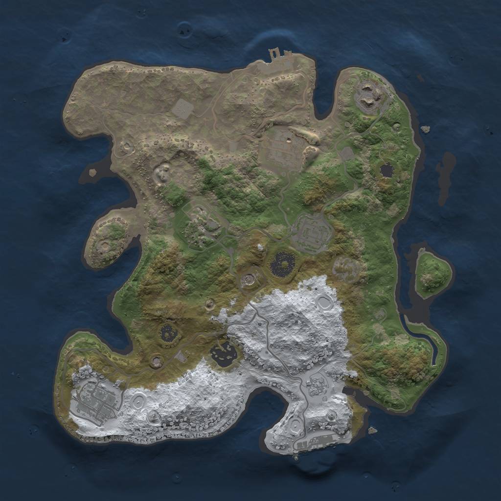 Rust Map: Procedural Map, Size: 3000, Seed: 142578124, 15 Monuments
