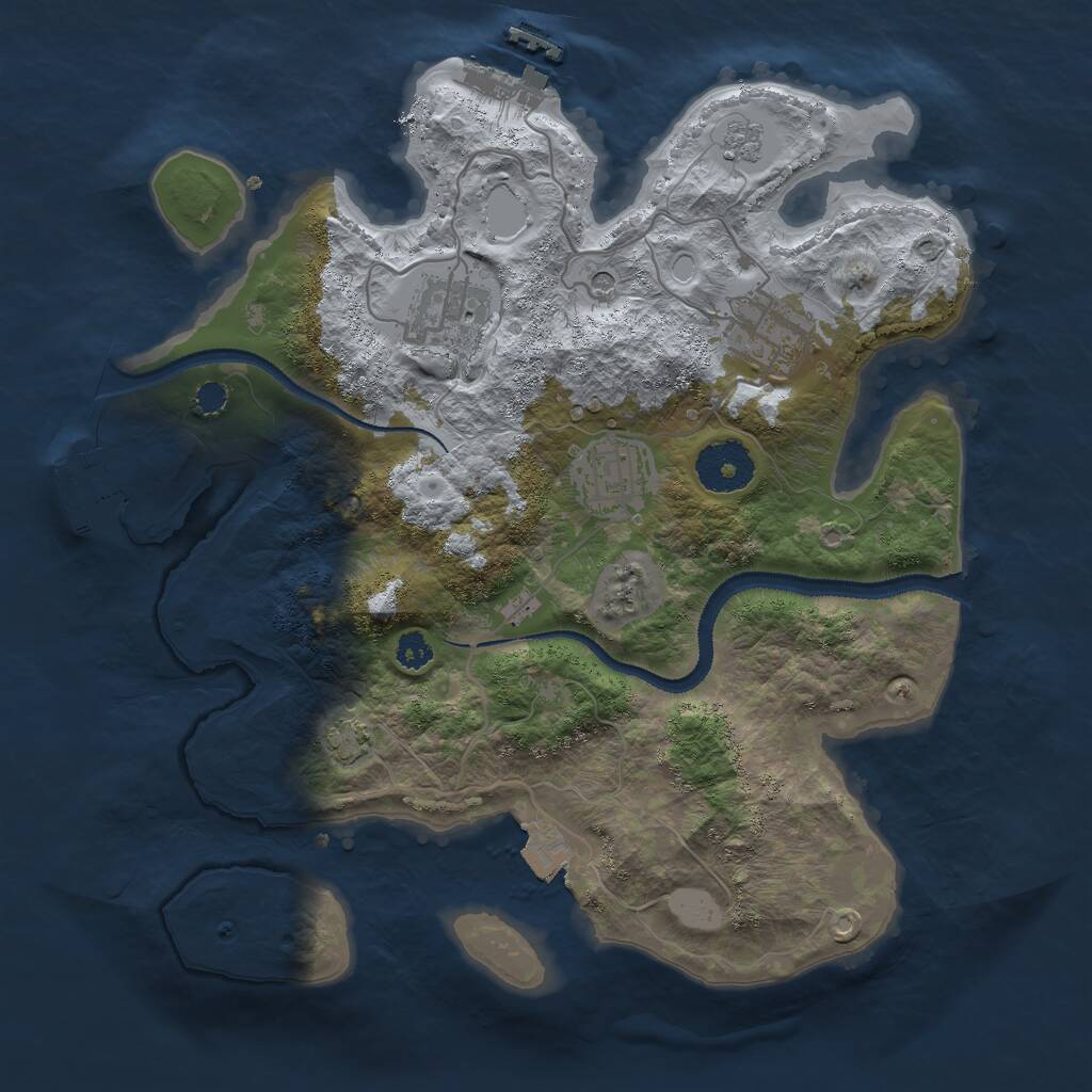 Rust Map: Procedural Map, Size: 3000, Seed: 10388332, 9 Monuments