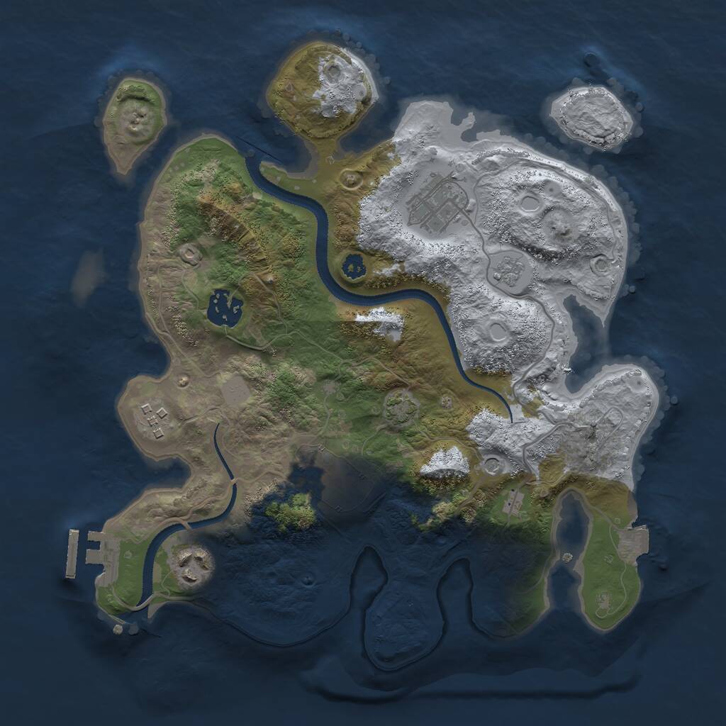 Rust Map: Procedural Map, Size: 3000, Seed: 215103926, 10 Monuments