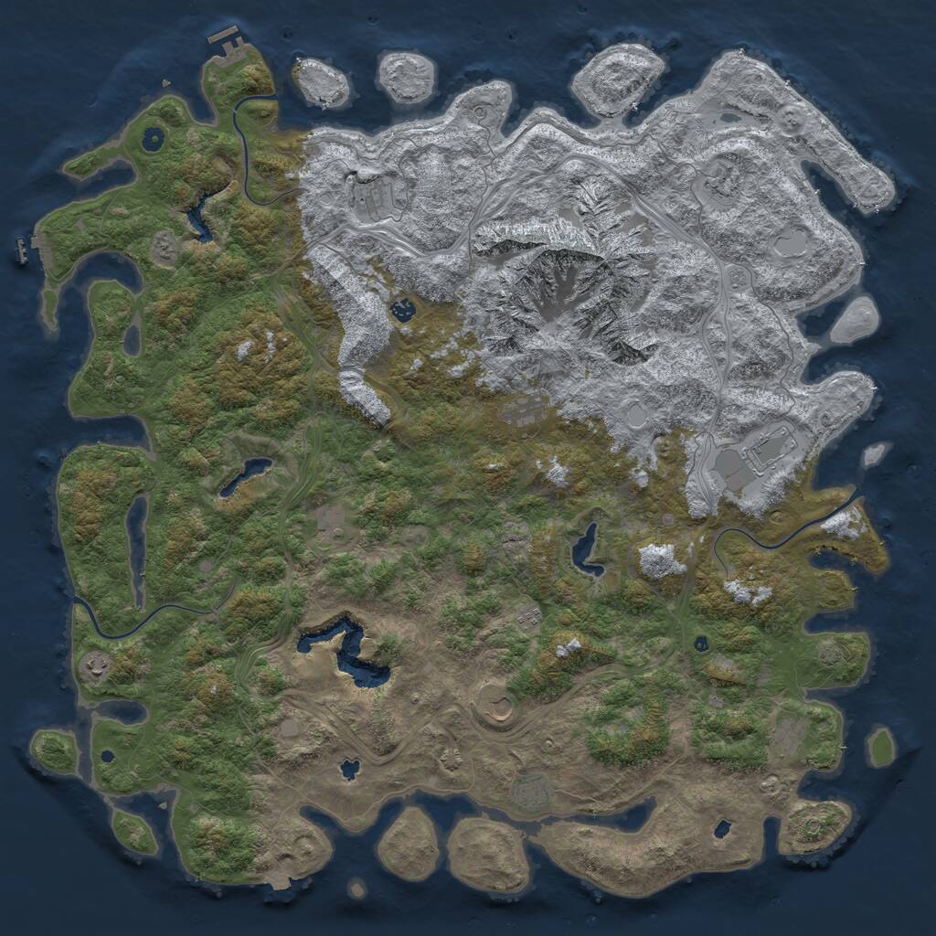 Rust Map: Procedural Map, Size: 6000, Seed: 11219643, 17 Monuments