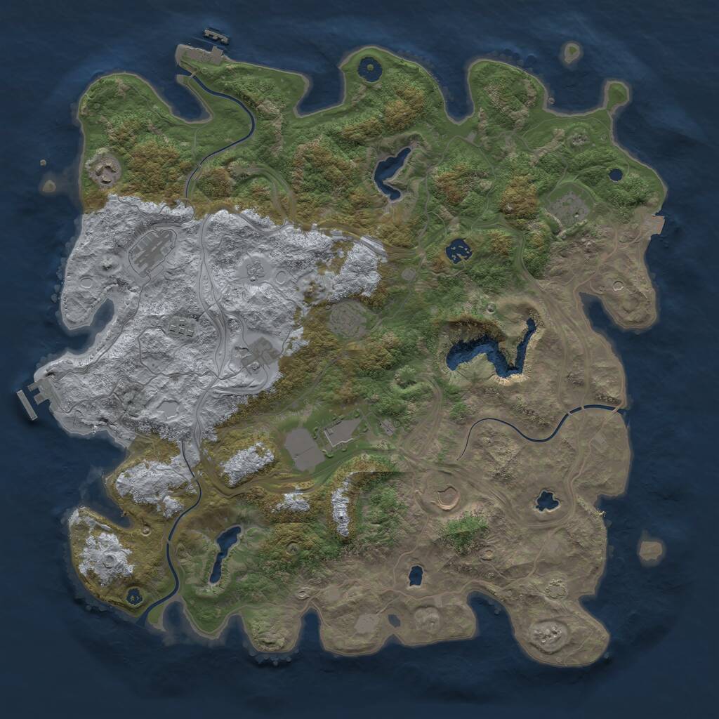 Rust Map: Procedural Map, Size: 4500, Seed: 1397009988, 15 Monuments