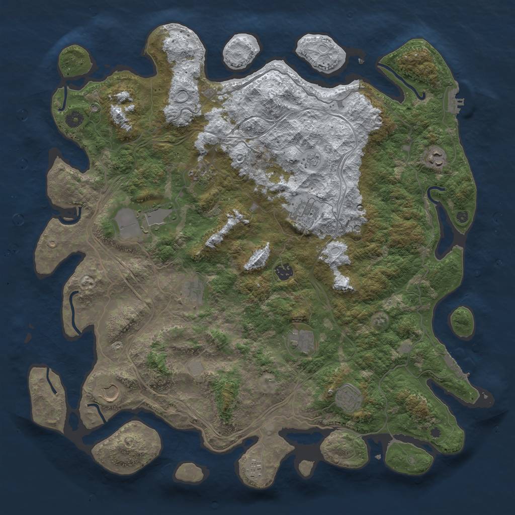 Rust Map: Procedural Map, Size: 4500, Seed: 49238749, 19 Monuments