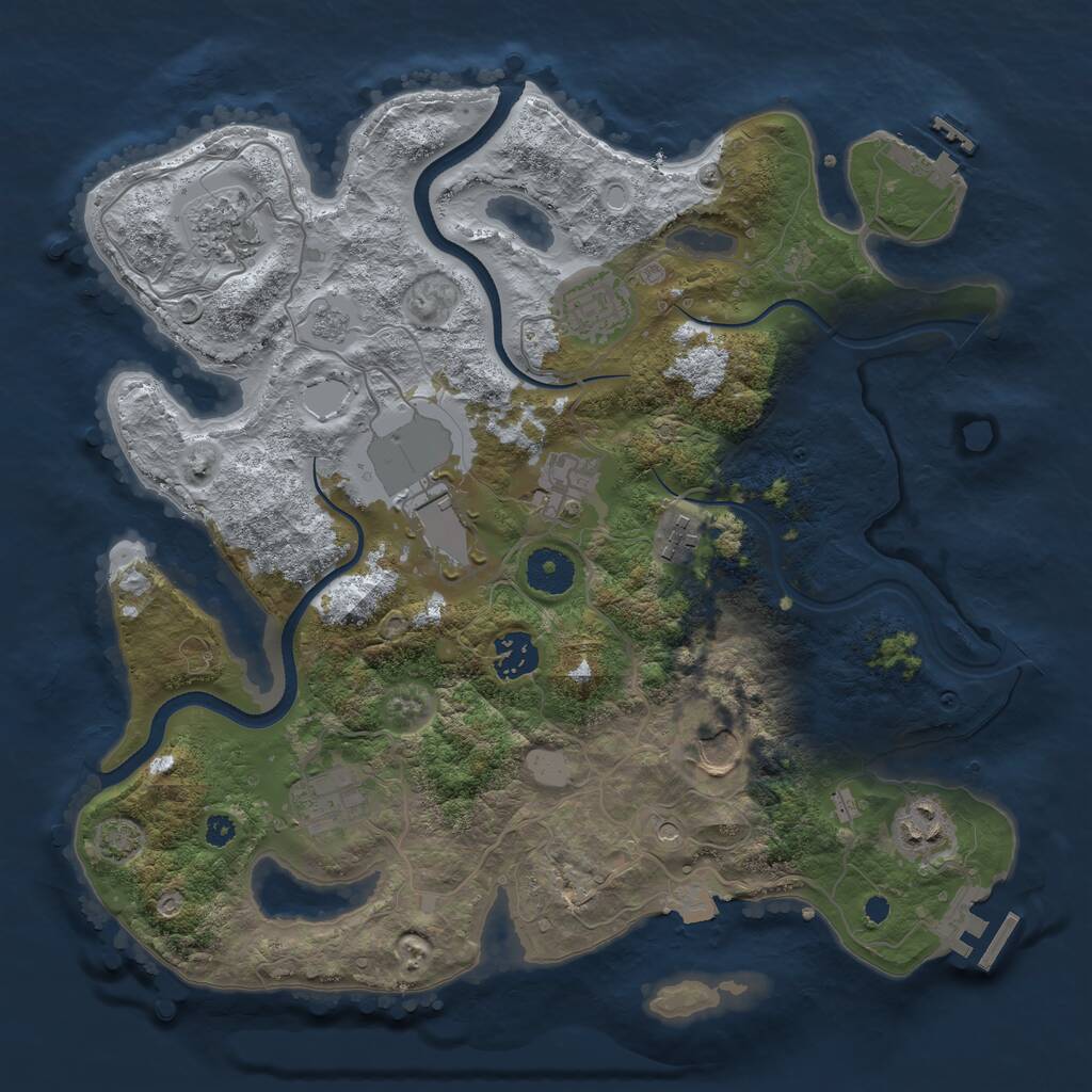 Rust Map: Procedural Map, Size: 3500, Seed: 679608248, 15 Monuments